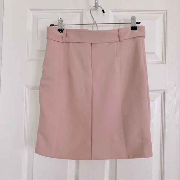 🩷 Bebe Blush Pink Belted Tulip Hem Wrap Skirt - Picture 5 of 11